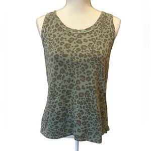 Dolan Green Leopard Print Tank Top